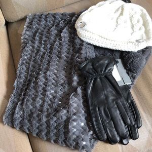 NEW Beautiful 3pc.Scarf, Hat & Gloves